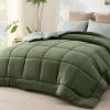 imageBedsure Comforters Queen Size Duvet Insert All Season Bed Comforter Quilted Down Alternative Duvet Box Stitched Comforter with Corner Tabs Machine Washable 88 x 88 Inches WhiteGreenLight Green