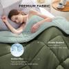 imageBedsure Comforters Queen Size Duvet Insert All Season Bed Comforter Quilted Down Alternative Duvet Box Stitched Comforter with Corner Tabs Machine Washable 88 x 88 Inches WhiteGreenLight Green