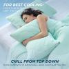 imageBedsure Cooling Comforter King Size Cooling Blankets for Hot Sleepers QMaxampgt042 Breathable Cooling Blanket for Night Sweats AllSeason Lightweight Comforter 104quotx90quot WhiteGreen