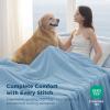 imageBedsure Cooling Comforter Queen Size  GentleSoft Moisture Wicking Cooling Blanket for Hot Sleepers Breathable Lightweight Duvet Insert DualSided Summer Blanket White 88x88 InchesBlue