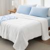 imageBedsure Cooling Comforter Queen Size  GentleSoft Moisture Wicking Cooling Blanket for Hot Sleepers Breathable Lightweight Duvet Insert DualSided Summer Blanket White 88x88 InchesWhite