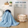 imageBedsure Cooling Comforter Queen Size  GentleSoft Moisture Wicking Cooling Blanket for Hot Sleepers Breathable Lightweight Duvet Insert DualSided Summer Blanket White 88x88 InchesBlue