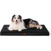 imageBedsure Cooling Dog Bed for Crate  Large Orthopedic Flat Puppy Beds with Removable Washable Cover Egg Crate Foam Pet Mat Suitable for Pet Up to 50 lbsBlack