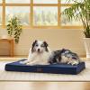 imageBedsure Cooling Dog Bed for Crate  Large Orthopedic Flat Puppy Beds with Removable Washable Cover Egg Crate Foam Pet Mat Suitable for Pet Up to 50 lbsNavy