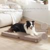 imageBedsure Cooling Dog Bed for Crate  Large Orthopedic Flat Puppy Beds with Removable Washable Cover Egg Crate Foam Pet Mat Suitable for Pet Up to 50 lbsLight Brown