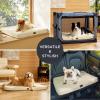 imageBedsure Cooling Dog Bed for Crate  Large Orthopedic Flat Puppy Beds with Removable Washable Cover Egg Crate Foam Pet Mat Suitable for Pet Up to 50 lbsAshen Cream
