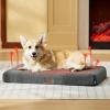imageBedsure Cooling Dog Bed for Crate  Large Orthopedic Flat Puppy Beds with Removable Washable Cover Egg Crate Foam Pet Mat Suitable for Pet Up to 50 lbsAshen Grey