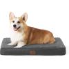 imageBedsure Cooling Dog Bed for Crate  Large Orthopedic Flat Puppy Beds with Removable Washable Cover Egg Crate Foam Pet Mat Suitable for Pet Up to 50 lbsDark Grey