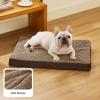 imageBedsure Cooling Dog Bed for Crate  Large Orthopedic Flat Puppy Beds with Removable Washable Cover Egg Crate Foam Pet Mat Suitable for Pet Up to 50 lbsBrown