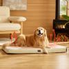 imageBedsure Cooling Dog Bed for Crate  Large Orthopedic Flat Puppy Beds with Removable Washable Cover Egg Crate Foam Pet Mat Suitable for Pet Up to 50 lbsAshen Cream