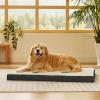 imageBedsure Cooling Dog Bed for Crate  Large Orthopedic Flat Puppy Beds with Removable Washable Cover Egg Crate Foam Pet Mat Suitable for Pet Up to 50 lbsGrey