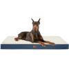 imageBedsure Cooling Dog Bed for Crate  Large Orthopedic Flat Puppy Beds with Removable Washable Cover Egg Crate Foam Pet Mat Suitable for Pet Up to 50 lbsDenim Blue