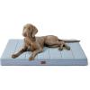 imageBedsure Cooling Dog Bed for Crate  Large Orthopedic Flat Puppy Beds with Removable Washable Cover Egg Crate Foam Pet Mat Suitable for Pet Up to 50 lbsCooling Blue