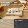 imageBedsure Cooling Dog Bed for Crate  Large Orthopedic Flat Puppy Beds with Removable Washable Cover Egg Crate Foam Pet Mat Suitable for Pet Up to 50 lbsKhaki