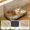 imageBedsure Cooling Dog Bed for Crate  Large Orthopedic Flat Puppy Beds with Removable Washable Cover Egg Crate Foam Pet Mat Suitable for Pet Up to 50 lbsKhaki
