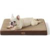imageBedsure Cooling Dog Bed for Crate  Large Orthopedic Flat Puppy Beds with Removable Washable Cover Egg Crate Foam Pet Mat Suitable for Pet Up to 50 lbsBrown