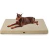 imageBedsure Cooling Dog Bed for Crate  Large Orthopedic Flat Puppy Beds with Removable Washable Cover Egg Crate Foam Pet Mat Suitable for Pet Up to 50 lbsKhaki