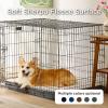 imageBedsure Cooling Dog Bed for Crate  Large Orthopedic Flat Puppy Beds with Removable Washable Cover Egg Crate Foam Pet Mat Suitable for Pet Up to 50 lbsDenim Blue