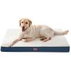 imageBedsure Cooling Dog Bed for Crate  Large Orthopedic Flat Puppy Beds with Removable Washable Cover Egg Crate Foam Pet Mat Suitable for Pet Up to 50 lbsDenim Blue