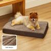 imageBedsure Cooling Dog Bed for Crate  Large Orthopedic Flat Puppy Beds with Removable Washable Cover Egg Crate Foam Pet Mat Suitable for Pet Up to 50 lbsBrown