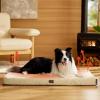 imageBedsure Cooling Dog Bed for Crate  Large Orthopedic Flat Puppy Beds with Removable Washable Cover Egg Crate Foam Pet Mat Suitable for Pet Up to 50 lbsAshen Cream