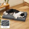 imageBedsure Cooling Dog Bed for Crate  Large Orthopedic Flat Puppy Beds with Removable Washable Cover Egg Crate Foam Pet Mat Suitable for Pet Up to 50 lbsDark Grey