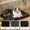 imageBedsure Cooling Dog Bed for Crate  Large Orthopedic Flat Puppy Beds with Removable Washable Cover Egg Crate Foam Pet Mat Suitable for Pet Up to 50 lbsBlack