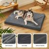 imageBedsure Cooling Dog Bed for Crate  Large Orthopedic Flat Puppy Beds with Removable Washable Cover Egg Crate Foam Pet Mat Suitable for Pet Up to 50 lbsDark Grey