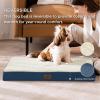 imageBedsure Cooling Dog Bed for Crate  Large Orthopedic Flat Puppy Beds with Removable Washable Cover Egg Crate Foam Pet Mat Suitable for Pet Up to 50 lbsDenim Blue