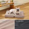 imageBedsure Cooling Dog Bed for Crate  Large Orthopedic Flat Puppy Beds with Removable Washable Cover Egg Crate Foam Pet Mat Suitable for Pet Up to 50 lbsLight Brown