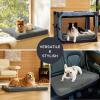 imageBedsure Cooling Dog Bed for Crate  Large Orthopedic Flat Puppy Beds with Removable Washable Cover Egg Crate Foam Pet Mat Suitable for Pet Up to 50 lbsAshen Grey
