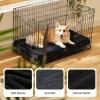 imageBedsure Cooling Dog Bed for Crate  Large Orthopedic Flat Puppy Beds with Removable Washable Cover Egg Crate Foam Pet Mat Suitable for Pet Up to 50 lbsBlack