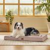 imageBedsure Cooling Dog Bed for Crate  Large Orthopedic Flat Puppy Beds with Removable Washable Cover Egg Crate Foam Pet Mat Suitable for Pet Up to 50 lbsLight Brown