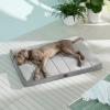 imageBedsure Cooling Dog Bed for Crate  Large Orthopedic Flat Puppy Beds with Removable Washable Cover Egg Crate Foam Pet Mat Suitable for Pet Up to 50 lbsCooling Grey