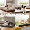 imageBedsure Cooling Dog Bed for Crate  Large Orthopedic Flat Puppy Beds with Removable Washable Cover Egg Crate Foam Pet Mat Suitable for Pet Up to 50 lbsKhaki