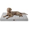 imageBedsure Cooling Dog Bed for Crate  Large Orthopedic Flat Puppy Beds with Removable Washable Cover Egg Crate Foam Pet Mat Suitable for Pet Up to 50 lbsCooling Grey