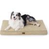 imageBedsure Cooling Dog Bed for Crate  Large Orthopedic Flat Puppy Beds with Removable Washable Cover Egg Crate Foam Pet Mat Suitable for Pet Up to 50 lbsKhaki