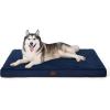 imageBedsure Cooling Dog Bed for Crate  Large Orthopedic Flat Puppy Beds with Removable Washable Cover Egg Crate Foam Pet Mat Suitable for Pet Up to 50 lbsNavy