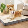 imageBedsure Cooling Dog Bed for Crate  Large Orthopedic Flat Puppy Beds with Removable Washable Cover Egg Crate Foam Pet Mat Suitable for Pet Up to 50 lbsGrey