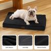 imageBedsure Cooling Dog Bed for Crate  Large Orthopedic Flat Puppy Beds with Removable Washable Cover Egg Crate Foam Pet Mat Suitable for Pet Up to 50 lbsBlack