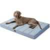 imageBedsure Cooling Dog Bed for Crate  Large Orthopedic Flat Puppy Beds with Removable Washable Cover Egg Crate Foam Pet Mat Suitable for Pet Up to 50 lbsCooling Blue