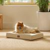 imageBedsure Cooling Dog Bed for Crate  Large Orthopedic Flat Puppy Beds with Removable Washable Cover Egg Crate Foam Pet Mat Suitable for Pet Up to 50 lbsKhaki