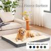 imageBedsure Cooling Dog Bed for Crate  Large Orthopedic Flat Puppy Beds with Removable Washable Cover Egg Crate Foam Pet Mat Suitable for Pet Up to 50 lbsLight Grey