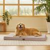 imageBedsure Cooling Dog Bed for Crate  Large Orthopedic Flat Puppy Beds with Removable Washable Cover Egg Crate Foam Pet Mat Suitable for Pet Up to 50 lbsLight Brown