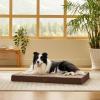 imageBedsure Cooling Dog Bed for Crate  Large Orthopedic Flat Puppy Beds with Removable Washable Cover Egg Crate Foam Pet Mat Suitable for Pet Up to 50 lbsBrown