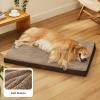 imageBedsure Cooling Dog Bed for Crate  Large Orthopedic Flat Puppy Beds with Removable Washable Cover Egg Crate Foam Pet Mat Suitable for Pet Up to 50 lbsBrown