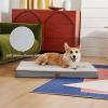 imageBedsure Cooling Dog Bed for Crate  Large Orthopedic Flat Puppy Beds with Removable Washable Cover Egg Crate Foam Pet Mat Suitable for Pet Up to 50 lbsLight Grey