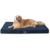 imageBedsure Cooling Dog Bed for Crate  Large Orthopedic Flat Puppy Beds with Removable Washable Cover Egg Crate Foam Pet Mat Suitable for Pet Up to 50 lbsNavy