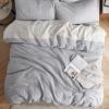 imageBedsure Cooling Duvet Cover Queen Size Cotton ampamp Rayon Derived from Bamboo Blend Duvet Cover Set for Hot Sleepers UltraSoft Breathable ampamp Lightweight Home Bedding for All Seasons White90quotx90quot18  Grey No Comforter