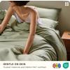 imageBedsure Cooling Duvet Cover Queen Size Cotton ampamp Rayon Derived from Bamboo Blend Duvet Cover Set for Hot Sleepers UltraSoft Breathable ampamp Lightweight Home Bedding for All Seasons White90quotx90quot20  Cooling Sage Green No Comforter
